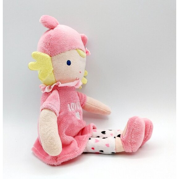 Carters Plush Stuffed Toy Baby Doll w/ Pink Dress Soft 10 in  “LOVED” - Picture 2 of 3
